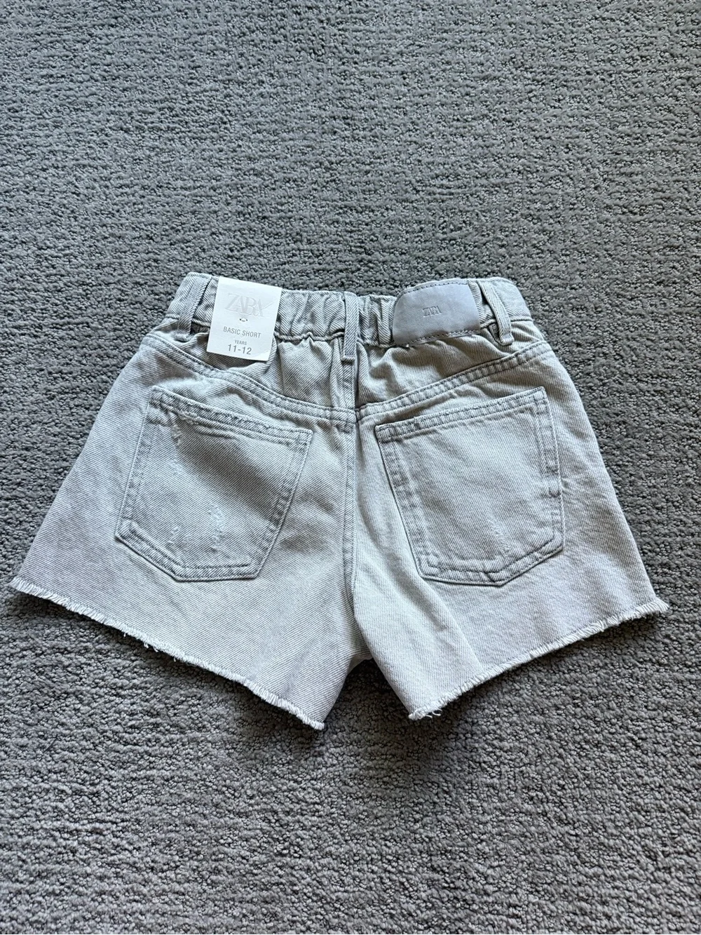ZARA Kids’ Light Gray Distressed Denim Shorts